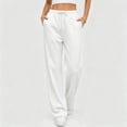 thumbnail image 5 of PInxai Sweatpants for Women Drawstring Elastic Waisted Casual Workout Pants Comfy Athletic Running Gym Pants with Pockets,White,XL, 5 of 6