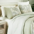 thumbnail image 3 of Chezmoi Collection Rosaline 7-Piece Floral Botanical Comforter Set California King, Floral Embroidery Soft Green Gray Floral Printed Lightweight Bedding Set, 3 of 9
