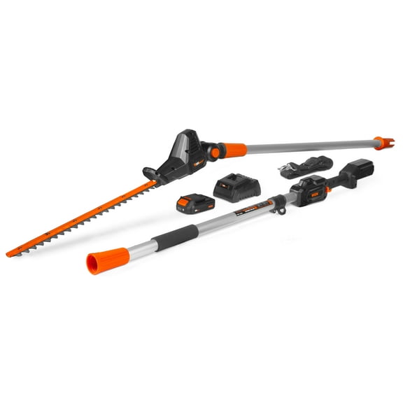 WEN 20V Max Cordless 20-Inch Hedge Trimmer Pole Saw with 14.6-Foot Reach, 2Ah Battery and Charger