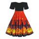 thumbnail image 1 of Más el tamaño de Halloween Velour del hombro vestido Rosegal Vestidos casuales de talla grande, 1 of 5