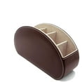 thumbnail image 3 of Remote Control Holder Organizer Table Desk Leather Control Storage TV Remote Control Organizer with 5 Spacious Compartments (Dark Brown with Beige Lining), 3 of 7