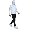 thumbnail image 5 of Tqyyweavej Men's UPF 50+ Hoodie Shirts UV SPF Rash Guard Solid Color Breathable Shirts Sun Protection Lightweight Long Sleeve Tops with Mask, White, 5 of 7