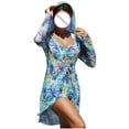 thumbnail image 1 of Trajes de Baño de Bikini de Mujer con Correas Impresas V Sexy Split Set de Tres Piezas, Diseño de Corte Alto para la Piscina de Playa Y las Vacaciones de Verano, 1 of 9