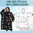 thumbnail image 4 of Oversized Wearable Blanket Hoodie,Dark Blue Celestial Pattern Sherpa Blanket Hoodie with Super Pockets,Super Warm Fuzzy Pullover for Women & Men, 4 of 6