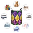 thumbnail image 6 of Fotbe Mardi Gras4 Laundry Basket with Handles, Waterproof Large Laundry Hamper, Wash Bag for Corner Dorm, Rolling Laundry Basket with Handles-Small, 6 of 8