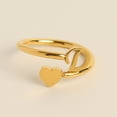 thumbnail image 2 of To My Granddaughter Initial Heart Ring Fashion Jewelry for Her Elegant Letter Charm, 2 of 9