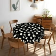thumbnail image 3 of Spooky Round Tablecloth 60 inch Halloween Table Cloth Ghost Table Cloths Halloween Decorations for Home Kitchen Dining Black, 3 of 6