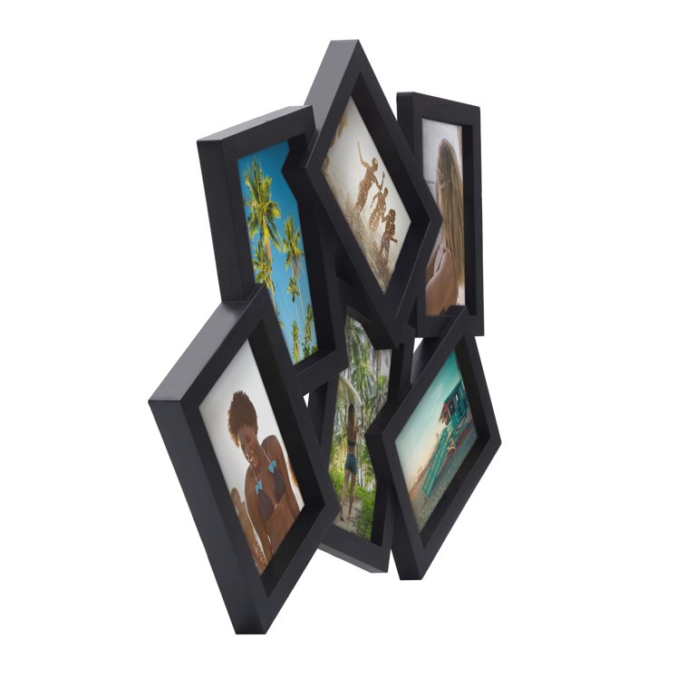 Melannco 12 Opening Collage Frame, Displays 4x6 and Six 6x4 Inch Photos,  Black