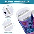 thumbnail image 5 of 40 oz Tumbler With Handle Stainless Steel Insulated Tumbler With Lid for Car Cup Holder Exquisite Floral Illustration, 5 of 9