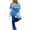 Blue, variant on Inevnen 2 Piece Outfits for Women Velour Tracksuits Sweatsuits Set Crop Tops Jackets and Flared Pant