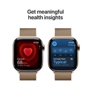 Apple Watch Series 11 [GPS + Cellular 42mm] Smartwatch with Gold Titanium Case with Gold Milanese Loop