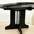 thumbnail image 5 of Oval Dining Table In Black For Kitchen Use, 59x43 Inch Expandable, Removable Leaf, Trestle X Base, Seats 6 Table, Shaped Construction,, 5 of 5