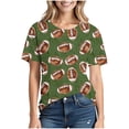 thumbnail image 3 of Uootdi Womens Tees Short Sleeve Crewneck Football Print Relaxed Fit Casual Sports Game Day Everyday Outfits Gift, 3 of 7