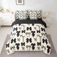 thumbnail image 3 of Manfei Dreamy Cream Bowknot 7-Piece Twin Bedding Sets for Girls, Fairy Tale Princess Bedding Comforter Set, Kawaii Cute Cartoon Reversible Sheet Sets, Luxury Bedroom Decor, 3 of 8