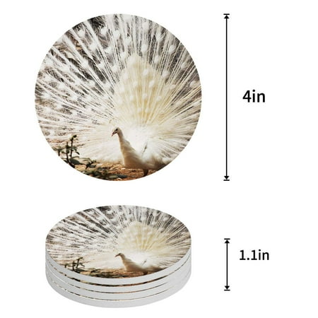 

ZHANZZK Thanksgiving Turkey Set of 6 Round Coaster for Drinks Absorbent Ceramic Stone Coasters Cup Mat with Cork Base for Home Kitchen Room Coffee Table Bar Decor