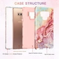 thumbnail image 2 of CASEFIV for Samsung Galaxy Note 9 Case,Marble Pattern Heavy Duty Shockproof Full Body Protective Women Girls Cover for Samsung Galaxy Note 9,Rose Gold, 2 of 7