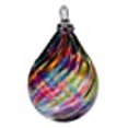 thumbnail image 2 of Glass Eye Studio Rainbow Twist Raindrop Ornament by Glass Eye Studio, 2 of 2