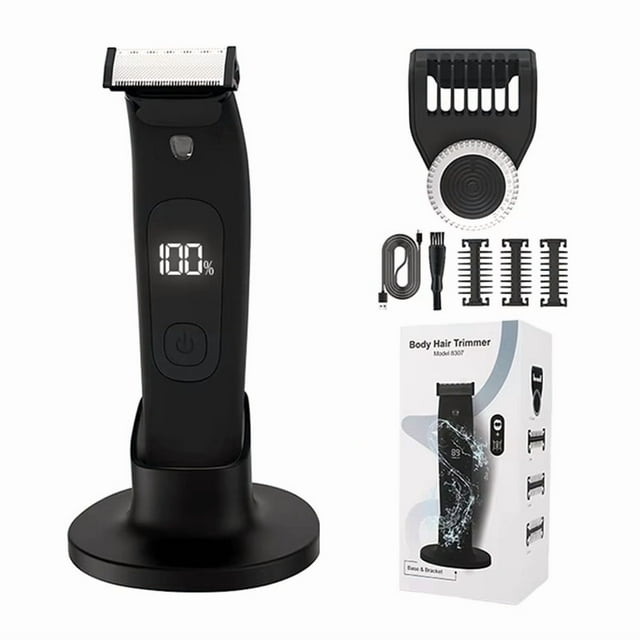 Electric Beard Trimmer for Men - Waterproof, Adjustable Guard, Multi-Use for Trimming, Edging & Shaving, Wet/Dry Use,1 x Shaver 3 x limit comb 1 x charging cable 1 x brush