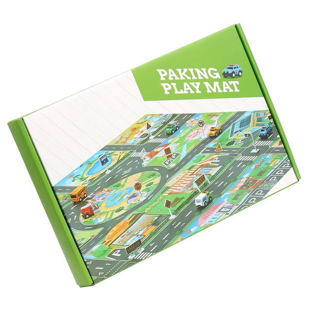 OUNONA 1Set Traffic Parking Plaything Assorted Color Indoor Game Mat for Car Role Playing