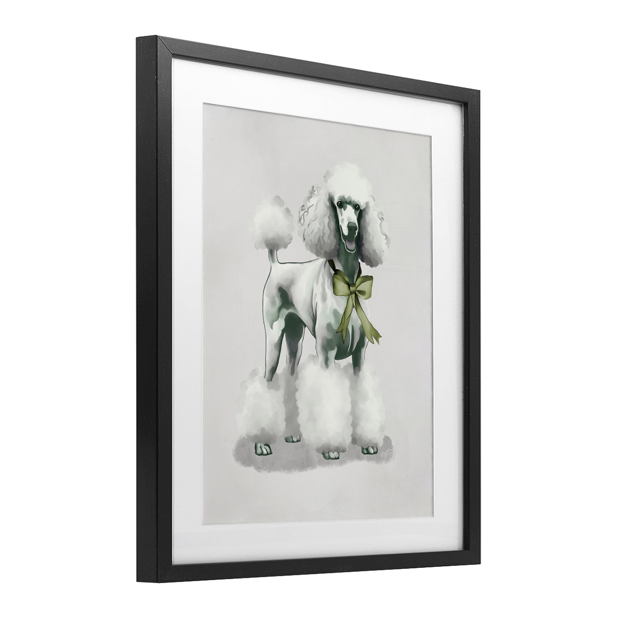 Stupell Industries Graceful Poodle & Ribbon Black Framed Print Under Glass, design by Elizabeth Medley