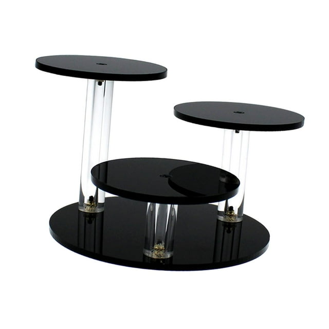 Wweixi Acrylic Display Riser Stand Rings Bracelets Watches Showcasing On 3 Tier Round Acrylic Display Gem Display Cabinets. Black 85mm
