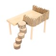 thumbnail image 1 of Parque Infantil de Hámster, Plataforma de Escalada de Hámster de Madera Natural Concalera Rotativa Para Planeadores de Azúcar, 1 of 7