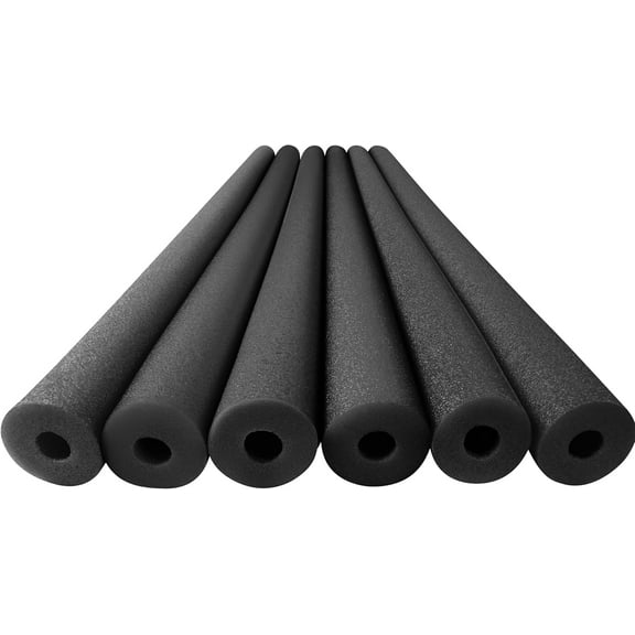 Play22usa Pool Noodles Foam 6 Pack – Large Black Foam Noodle Tubes, Bulk Swim Noodles, Multi-Purpose Float, Exercise & Craft Aid