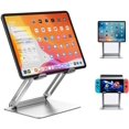 thumbnail image 1 of Support pour Tablette et Ordinateur, Support Pliant pour ipad, Hauteur Réglable, angle Réglable, Aluminium, design Ergonomique Amélioré, Excellente Stabilité, compatible avec Modèles iPad/Kindle/Surface 4-12.9 Pouces, 1 of 8