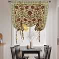 thumbnail image 3 of Boho Floral Balloon Curtains 63 Inch Length for Living Room/Bedroom, Modern Geometric Ethnic Abstract Flowers Red Green Rod Pocket Privacy Door Curtains Decorative Tie Up Shade for Window 52"x63", 3 of 8