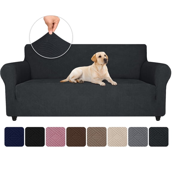 JIATER 1-Piece Sofa Cover Stretch Couch Cover Washable Sofa Slipcover Furniture Protector for 3 Cushion Sofa,Dark Gray