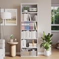 thumbnail image 1 of 6 Tier Wood Bookcase, 63.6" Tall Freestanding Bookshelf, Floor Standing Open Display Rack, Storage Book Shelf for Living Room Home Office, 1 of 6