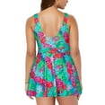 thumbnail image 4 of Womens Plus Size Twist-Knot Swimdress Tummy Control Two Piece Slimming Skirt Swimsuit Floral Bathing Suit, 4 of 9