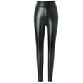 thumbnail image 5 of Black and Friday Deals 50% Off Clear! asdoklhq Plus Size Pants for Women,Women's Faux Leather Leggings High Waist Trousers Tight Treggins Look Hip High, 5 of 9