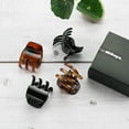 thumbnail image 4 of Clásicos para mujeres y niñas, 4 clips de garra medianos, ideales para levantarse el cabello fácilmente, perfectos para todo tipo de cabello, material plástico, negro y marrón, 4 of 5