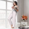thumbnail image 5 of Cauagu Animal Pink Color Paw Pajama Pants for Women Loose Fit Wide Leg Trouser Pants Casual Elastic Waist Drawstring Lounge Pants, 5 of 6