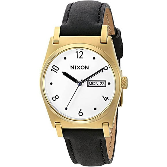 Nixon A955513 Women's Jane White Dial Black Leather Strap Watch