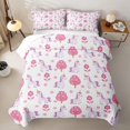 thumbnail image 2 of Metsweet Floral Unicorn Bed Spread Queen, Chic Flowers Queen Coverlet Set, Pink Purple White, 2 of 7