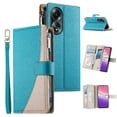 thumbnail image 3 of Funda cartera GANGXUN para OPPO A58 4G , cuero PU con tarjetero, cremallera, correa de mano, soporte y protección 480°, 3 of 6