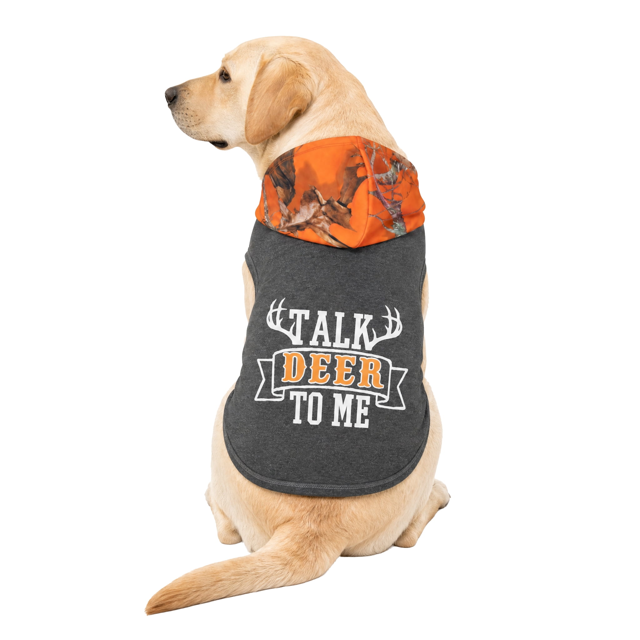 Mossy Oak Talk Deer to Me Fall Dog Hoodie, Gray, Large