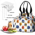 thumbnail image 4 of Pioneer Flower Floral Print Pattern Drawstring Lunch Bag Women - Drawstring Lunch Bag Insulated for Work Office - Stain-Resistant Large Lunchbags for Women with Multi-Pockets, 4 of 6