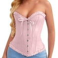 thumbnail image 3 of NMMUED Women Halloween Costumes Adult Off Shoulder Corset Top Medieval Corset Renaissance Corset Gothic Corset Tops for Women Overbust Corset Tops for Women Lace Corset Tops for Women Pink S, 3 of 9