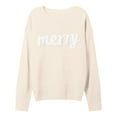 thumbnail image 6 of Sweaters for Women 2025 Christmas Merry Fall Winter Long Sleeve Crewneck Festive Jumper Top Womens Pullover Sweaters, 6 of 8