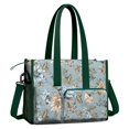 thumbnail image 2 of Teacher Tote Bag,Pioneer Flower Floral Print Pattern Teacher Utility Tote Bag,Large Work Tote Bags for Women with Multiple Pockets,Top Zipper Closure,13.8x10.6x6.7 Inch, 2 of 5