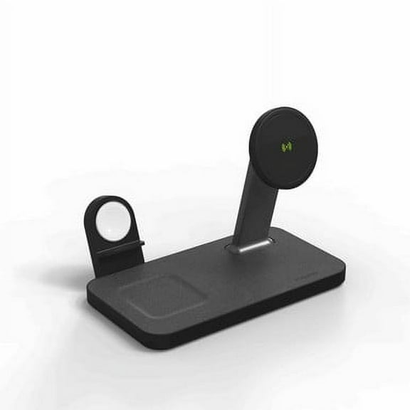 mophie Snap  3-in-1 15w Wireless Charger Compatible with iPhone14 MagSafe & other Qi Enabled Phones AirPods Adapter for Smart Watch (Apple or Galaxy) (Watch Charger Not Included Attach Your Own)