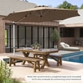 thumbnail image 3 of Costway Parasol de Patio Extérieur de 11 Pi, Parasol Déporté Rond avec Rotation à 360° Brun, 3 of 10