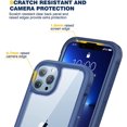 thumbnail image 4 of HTOOQ Designed for iPhone 13 Pro Max Case, Built-in [Touch Sensitive] Screen Protector, Full Body Protective Rugged Cover Shockproof Bumper Case for iPhone 13 Pro Max 6.7'' - Dark BlueDark Blue-, 4 of 7