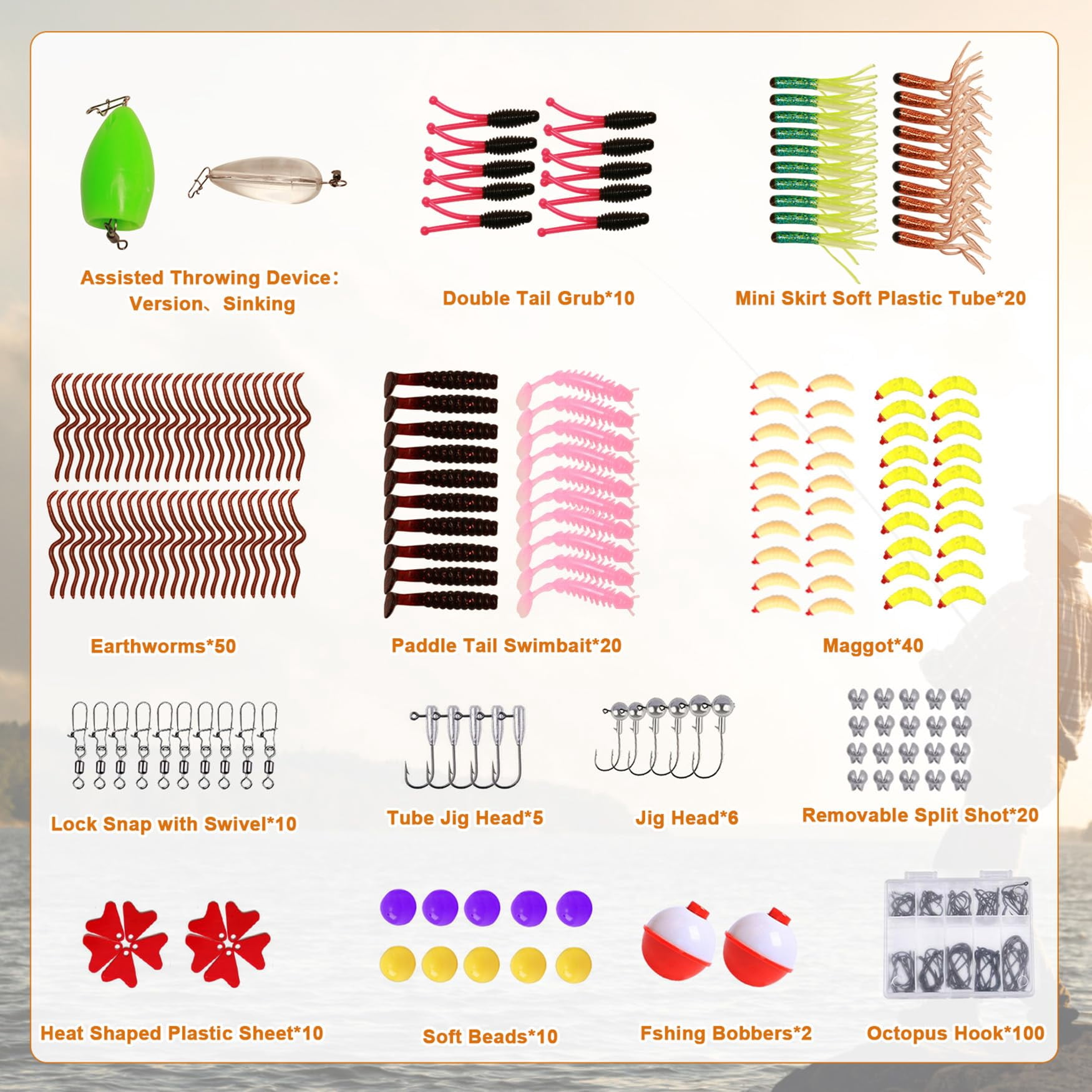 322-piece Fishing Lures Kit - Buzz Bait/spinner Baits/jig/frog  Tackle Box With Included Soft Bait/hooks/weights Gear Lure Gift For Men Freshwater Bass Trout