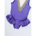 thumbnail image 7 of iiniim Kids Girls Sparkle Circus Show Trapeze Costume Dance Leotard with Mesh Gloves Performance Uniform Size 3-14 A Lavender 8, 7 of 7