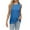 Blue, variant on Womens Tank Tops Round Neck Fitting Comfy Side Split Casual Sleeveless Tee Summer Fashion