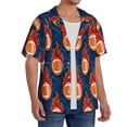 thumbnail image 4 of Haiem American Football and Fire Flames Men's Casual Shirts Short Sleeve Button Down Shirts Fashion Textured Summer Beach Shirt-Large, 4 of 7